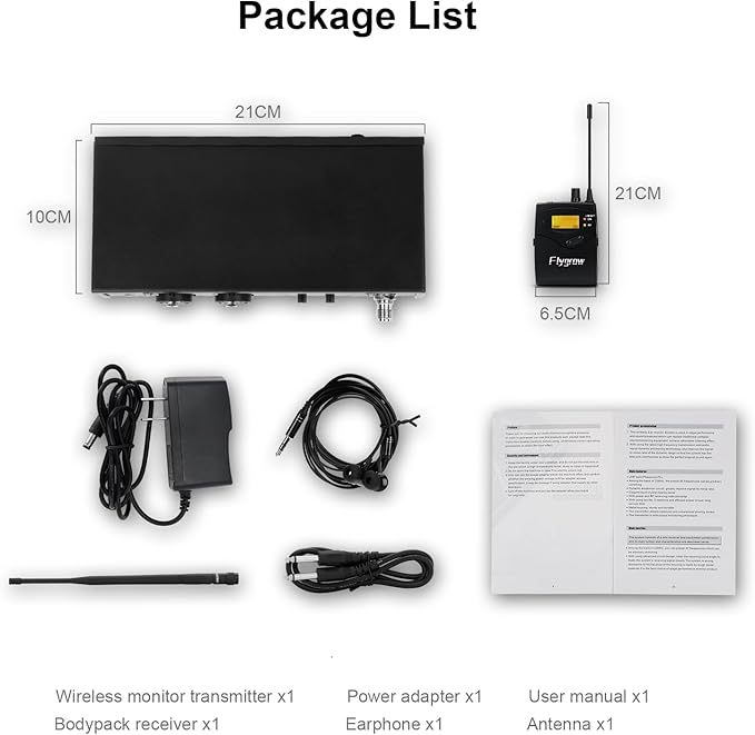 Pro UHF Wireless in Ear Monitor System, Metal IEM Dual Channel Wireless