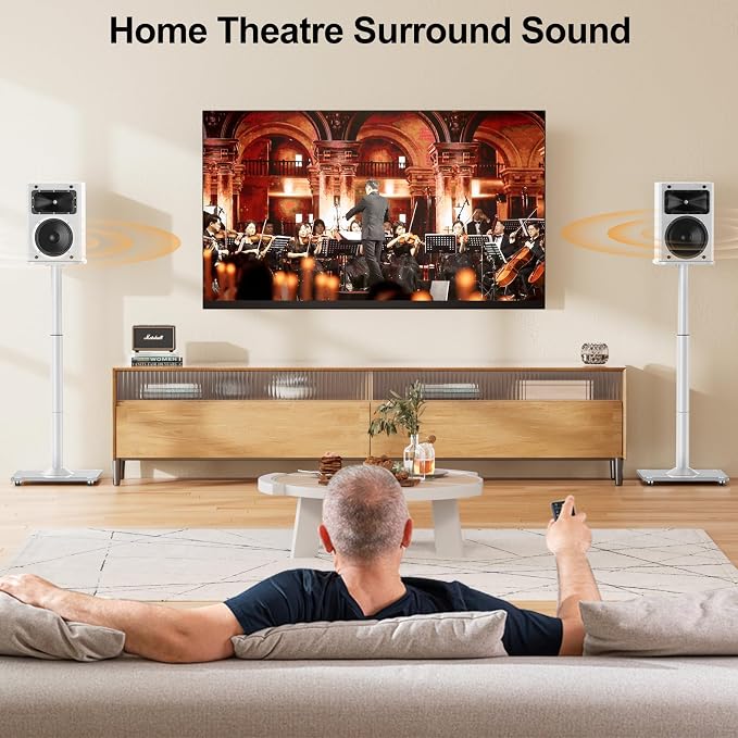ELIVED Universal Speaker Stands Height Adjustable 28"-37.4", Bookshelf Speaker