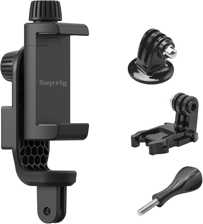 Suptig Phone Holder for Tripod, Action Camera Tripod Mount Adapter Compatible