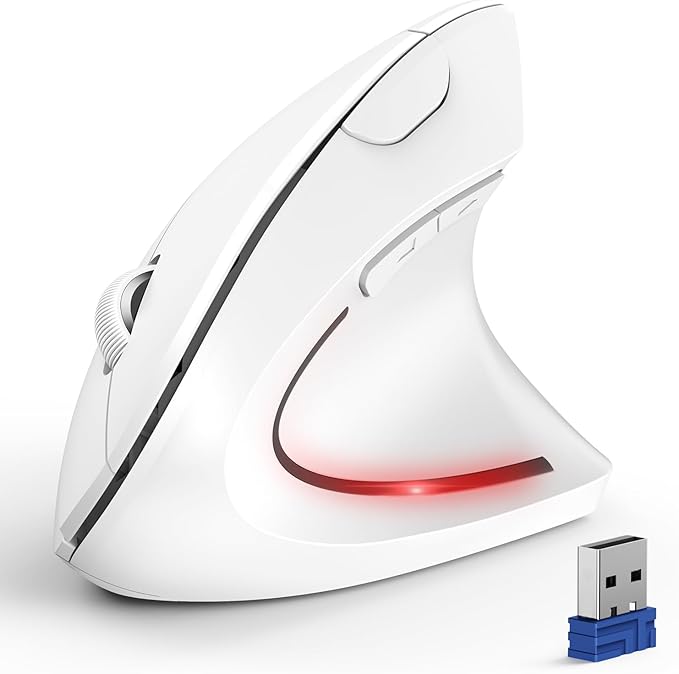TECKNET Ergonomic Mouse, Wireless Bluetooth Vertical Mouse, 4800 DPI Optical