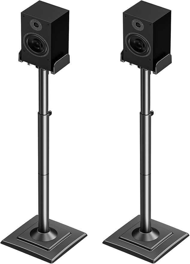 ELIVED Universal Speaker Stands Pair Height Adjustable Max 43.3", Surround