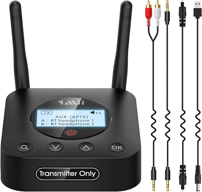 1Mii B06TX+ Long Range Bluetooth 5.2 Transmitter