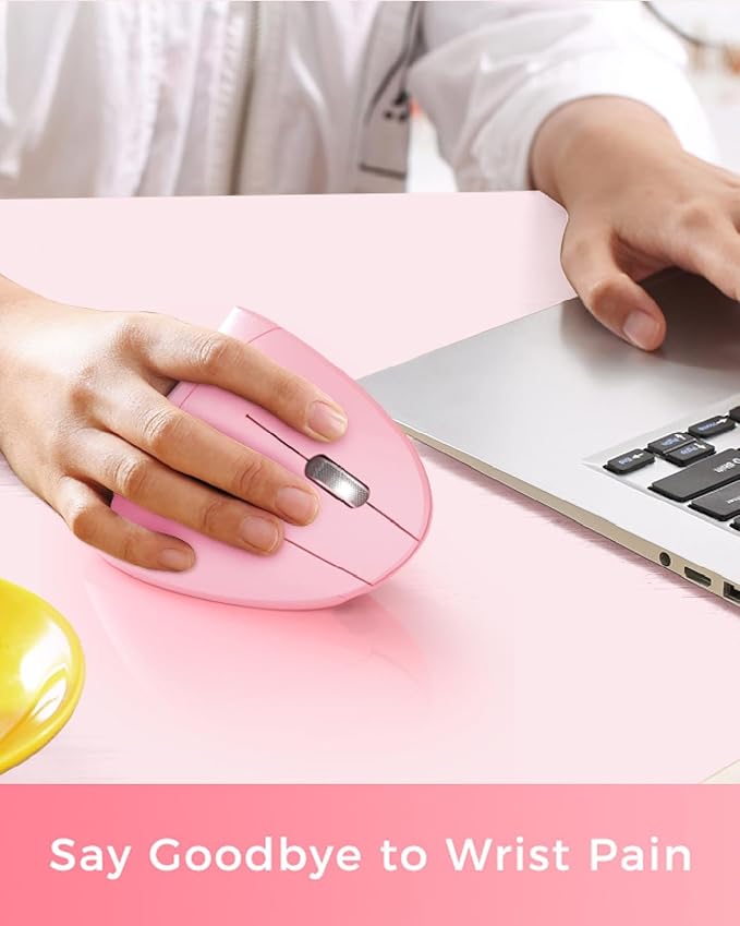 Lekvey Ergonomic Mouse, Vertical Wireless Mouse, Rechargeable 2.4 GHz USB