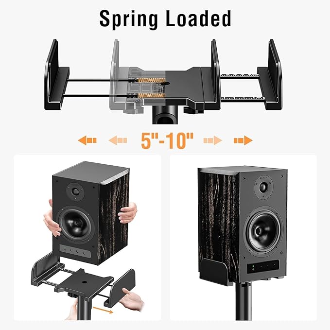 ELIVED Universal Speaker Stands Pair Height Adjustable Max 43.3", Surround