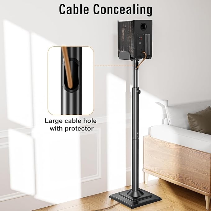 ELIVED Universal Speaker Stands Pair Height Adjustable Max 43.3", Surround