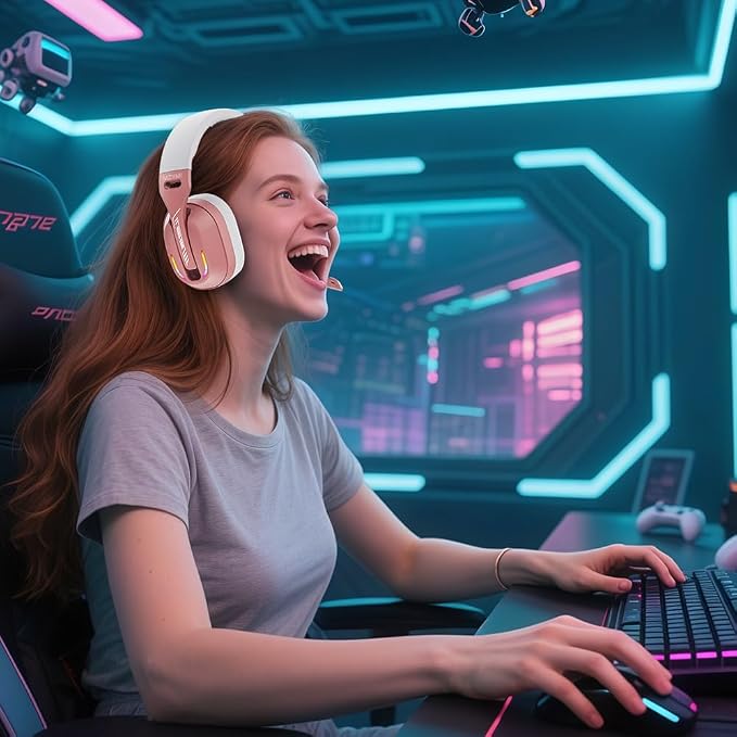 2.4GHz Wireless Gaming Headset for PC, Switch