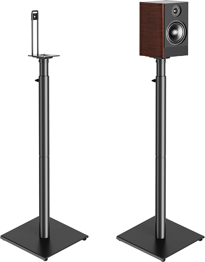 USX MOUNT Bookshelf Speaker Stands Pair, Height Adjustable Extends 32-42 inch