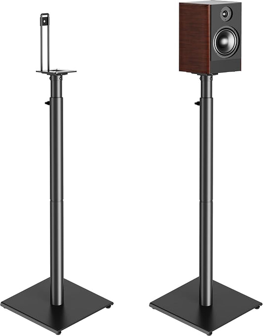 USX MOUNT Bookshelf Speaker Stands Pair, Height Adjustable Extends 32-42 inch