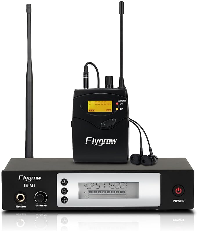 Pro UHF Wireless in Ear Monitor System, Metal IEM Dual Channel Wireless