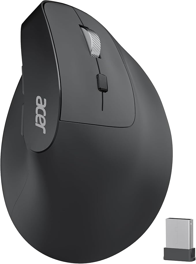 acer Ergonomic Mouse Wireless, Adjustable DPI Vertical Mouse 1000/1200/1600