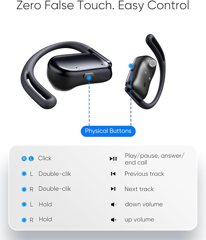 Open Ear Headphones, 0.28oz Lightweight Next-Gen Bluetooth 5.4 Air Conduction