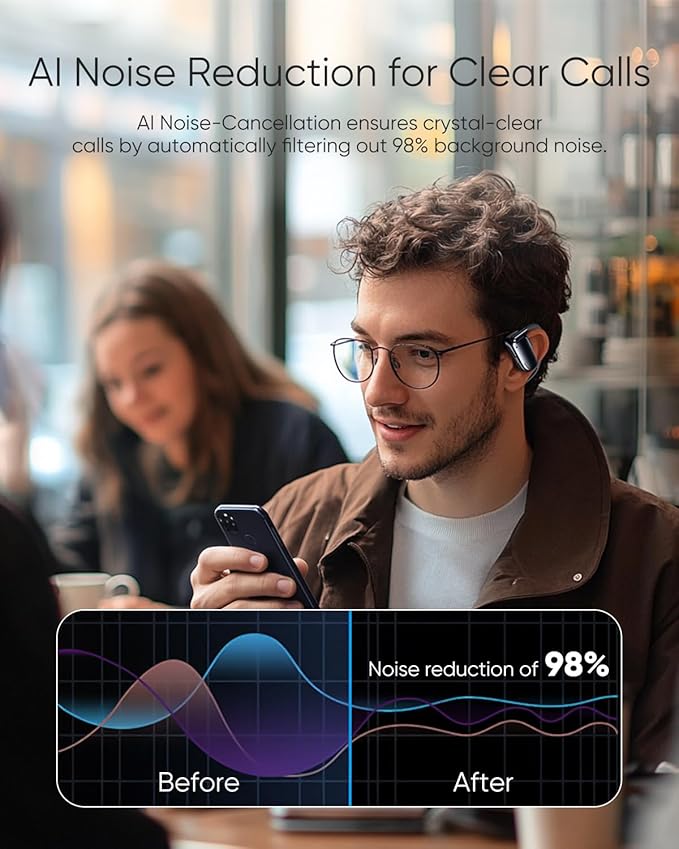 Open Ear Headphones, 0.28oz Lightweight Next-Gen Bluetooth 5.4 Air Conduction