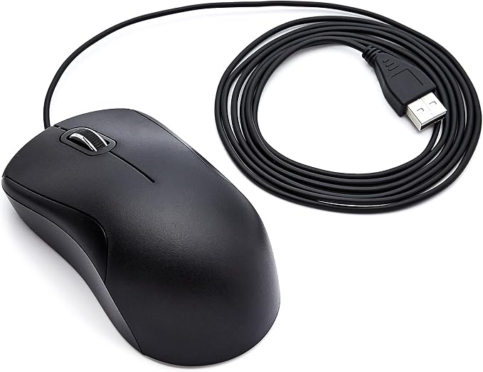 Amazon Basics 3-Button USB Wired Mouse