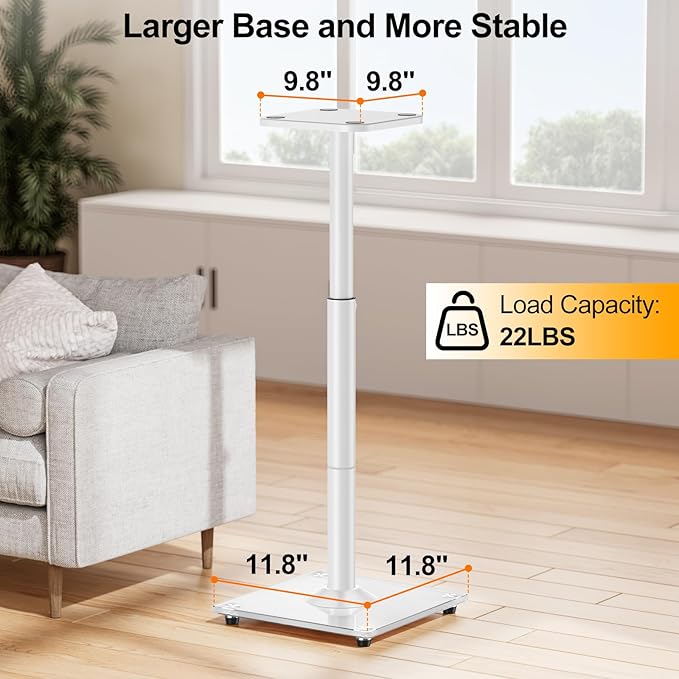 ELIVED Universal Speaker Stands Height Adjustable 28"-37.4", Bookshelf Speaker