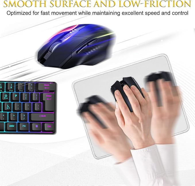 JIKIOU 3 Pack Mouse Pad with Stitched Edge, Comfortable Mouse Pads with