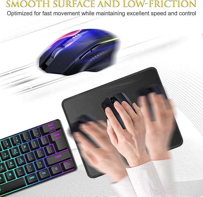 JIKIOU 3 Pack Mouse Pad with Stitched Edge, Comfortable Mouse Pads with