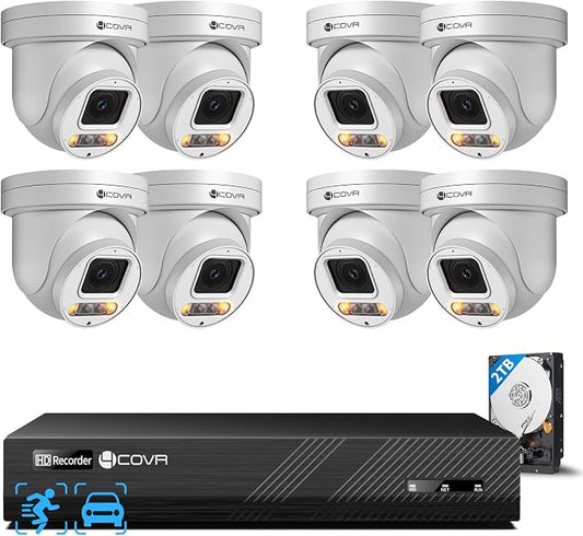 4COVR PoE PTZ Security Camera System 8 Channel 4K, 8X 8MP IP PTZ Camera Two Way