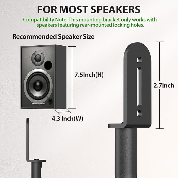 USX MOUNT Universal Speaker Stands, Height Adjustable Extend 30.0" to 39.1"