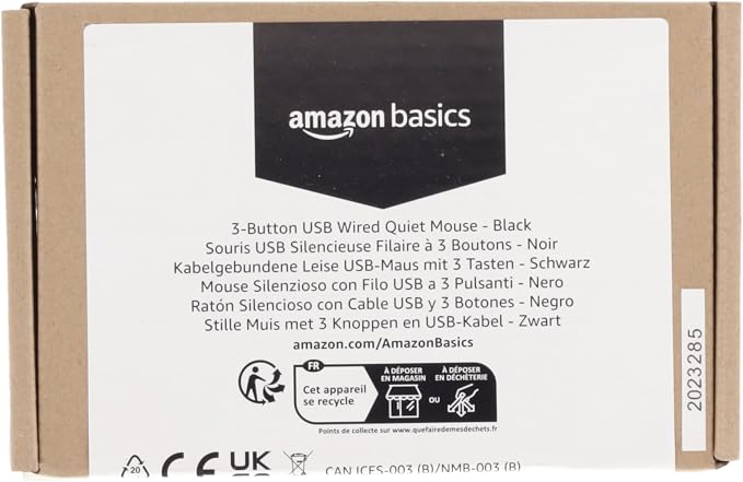 Amazon Basics 3-Button USB Wired Mouse