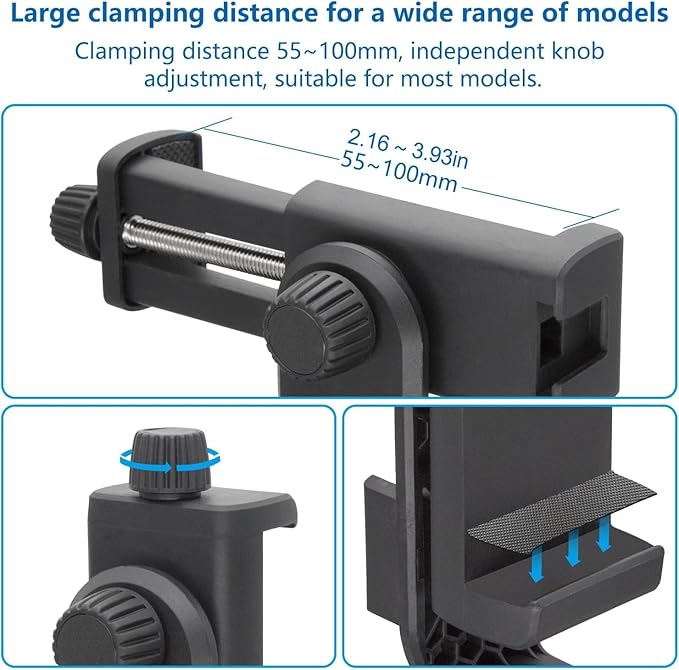 Suptig Phone Holder for Tripod, Action Camera Tripod Mount Adapter Compatible