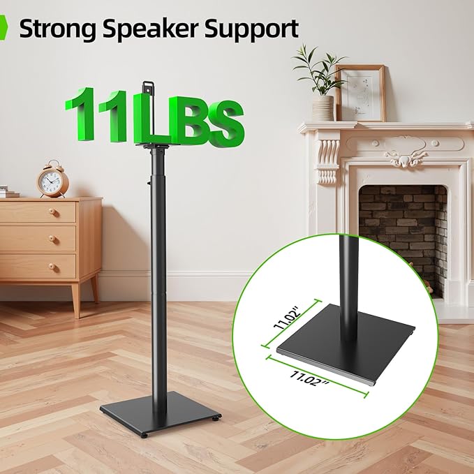 USX MOUNT Bookshelf Speaker Stands Pair, Height Adjustable Extends 32-42 inch