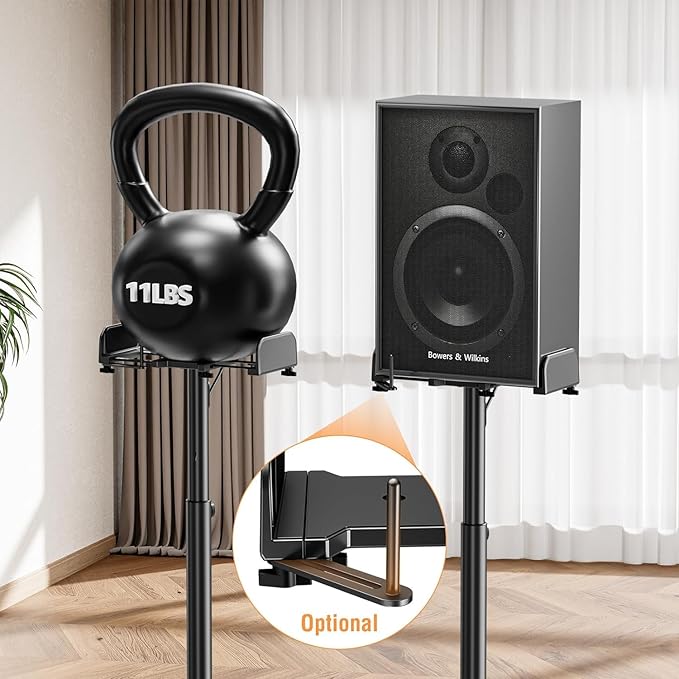 ELIVED Universal Speaker Stands Pair Height Adjustable Max 43.3", Surround