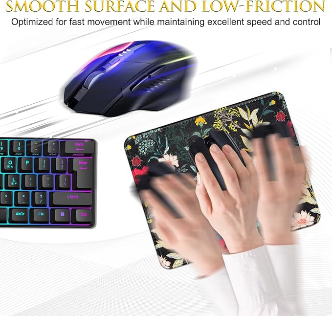 JIKIOU 3 Pack Mouse Pad with Stitched Edge, Comfortable Mouse Pads with