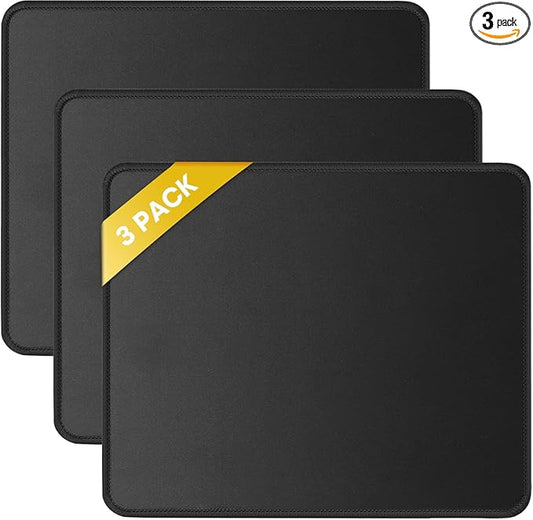 JIKIOU 3 Pack Mouse Pad with Stitched Edge, Comfortable Mouse Pads with