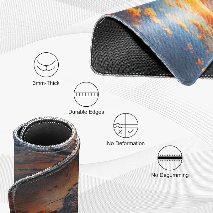 JIKIOU 3 Pack Mouse Pad with Stitched Edge, Comfortable Mouse Pads with