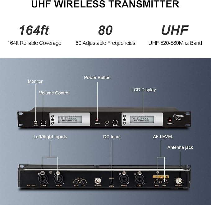 UHF Dual Wireless in-Ear Monitor System