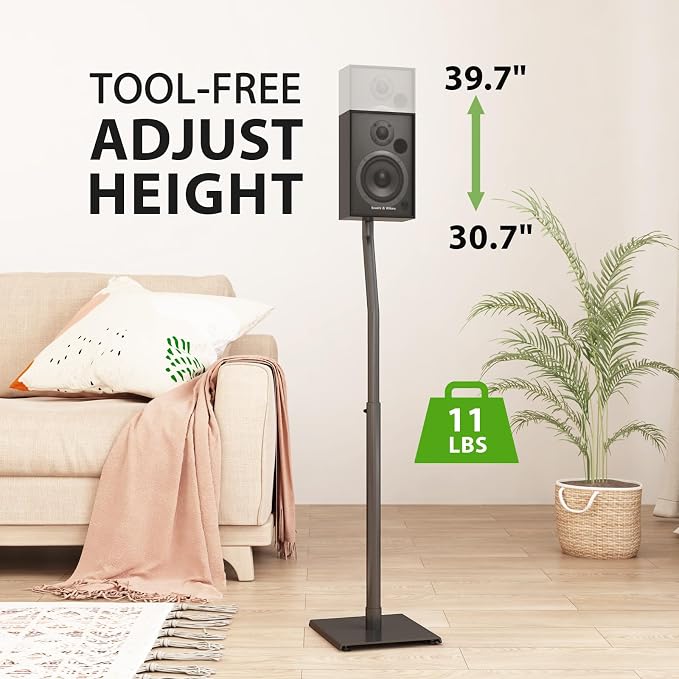 USX MOUNT Universal Speaker Stands, Height Adjustable Extend 30.0" to 39.1"