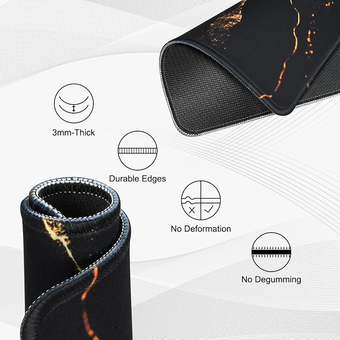 JIKIOU 3 Pack Mouse Pad with Stitched Edge, Comfortable Mouse Pads with
