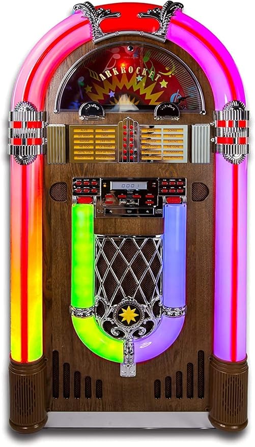 Arkrocket Saturn V Full Size Jukebox Vinyl Record Player Bluetooth USB SD CD