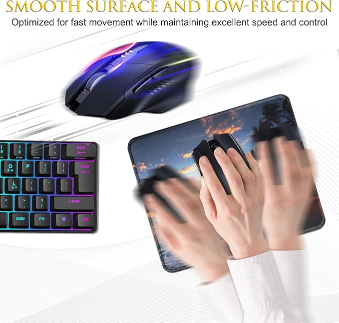 JIKIOU 3 Pack Mouse Pad with Stitched Edge, Comfortable Mouse Pads with