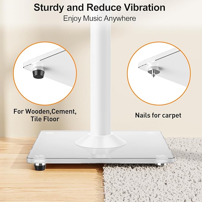 ELIVED Universal Speaker Stands Height Adjustable 28"-37.4", Bookshelf Speaker