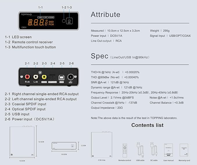 Topping E30II lite DAC Preamp