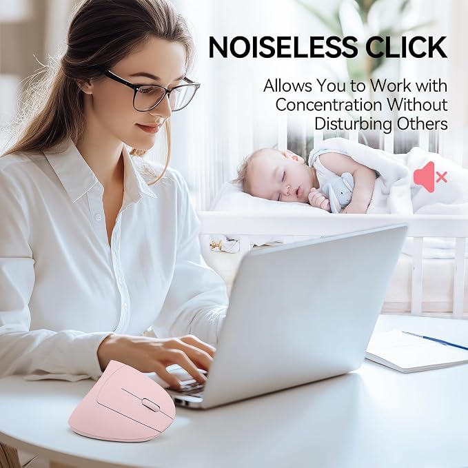 TECKNET Ergonomic Mouse, Wireless Bluetooth Vertical Mouse, 4800 DPI Optical