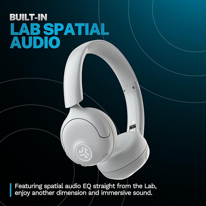 JLab Go Lux ANC Wireless Headphones, Cloud White, Hybrid Active Noise Cancelling
