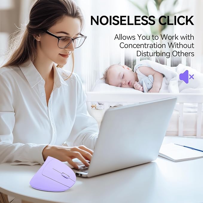 TECKNET Ergonomic Mouse, Wireless Bluetooth Vertical Mouse, 4800 DPI Optical