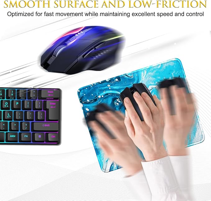 JIKIOU 3 Pack Mouse Pad with Stitched Edge, Comfortable Mouse Pads with