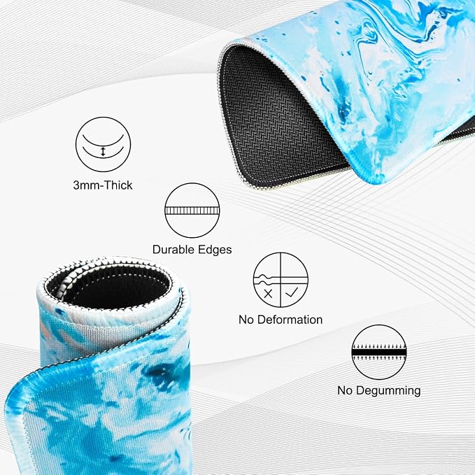 JIKIOU 3 Pack Mouse Pad with Stitched Edge, Comfortable Mouse Pads with
