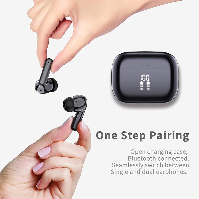 Wireless Earbuds, New Wireless Earphones HiFi Stereo Deep Bass 40H Playtime
