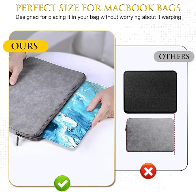 JIKIOU 3 Pack Mouse Pad with Stitched Edge, Comfortable Mouse Pads with
