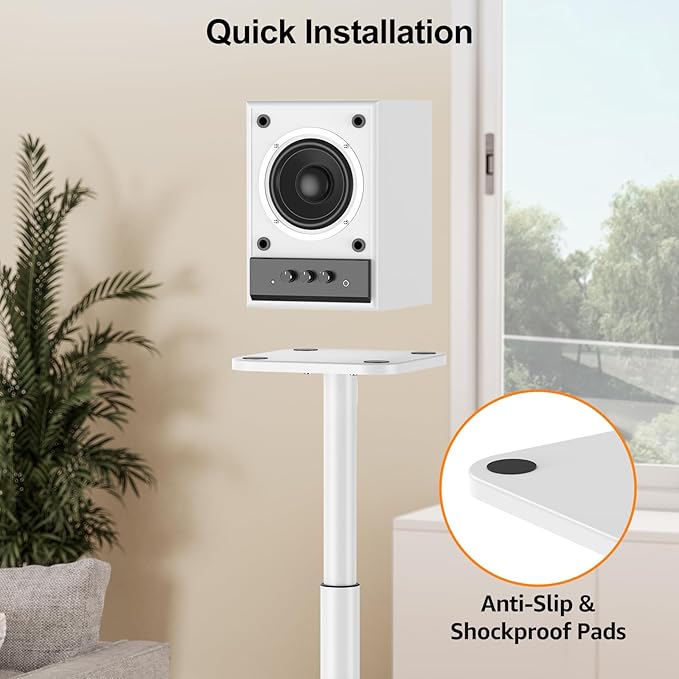 ELIVED Universal Speaker Stands Height Adjustable 28"-37.4", Bookshelf Speaker