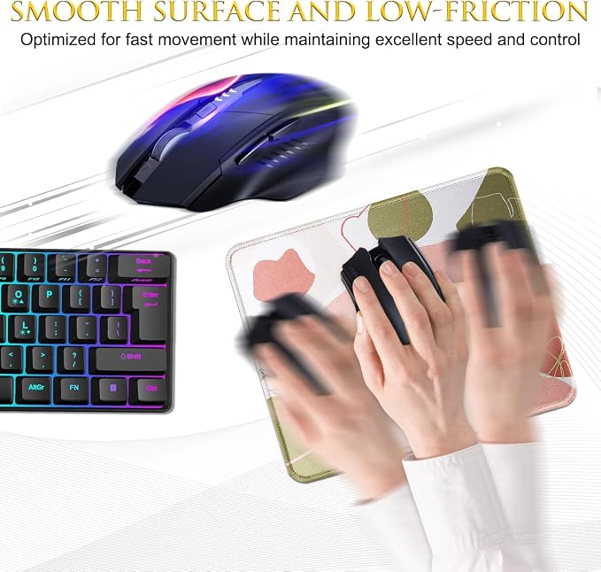 JIKIOU 3 Pack Mouse Pad with Stitched Edge, Comfortable Mouse Pads with