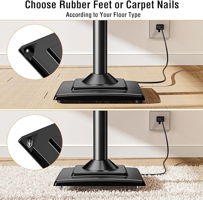 ELIVED Universal Speaker Stands Pair Height Adjustable Max 43.3", Surround