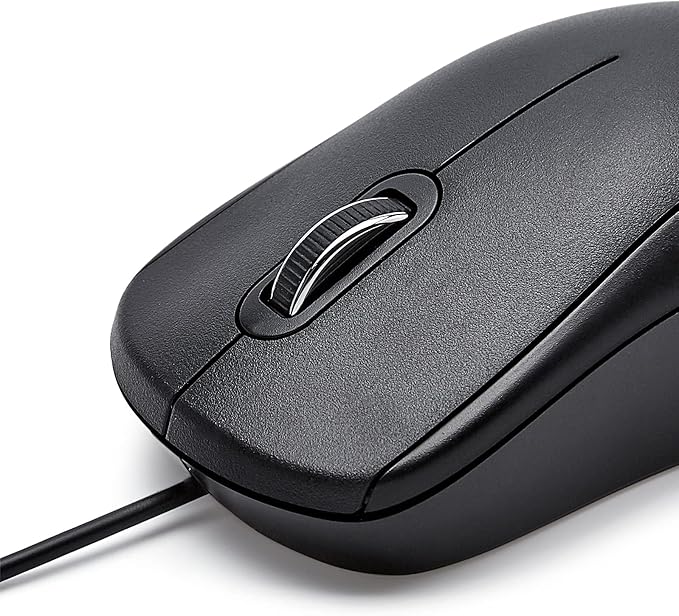 Amazon Basics 3-Button USB Wired Mouse