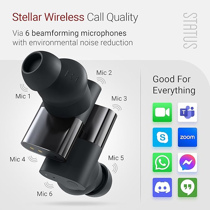 Status Between 3ANC Onyx True Active Noise Cancelling Wireless Earbuds