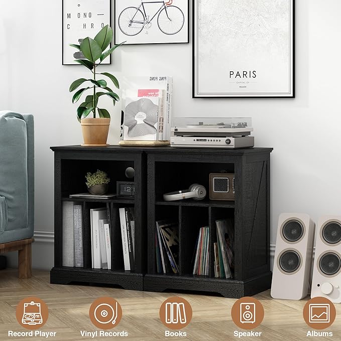 Farmhouse Record Player Stand, 3 Tier Turntable Stand