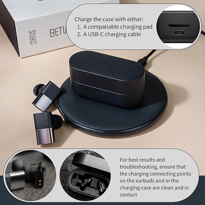 Status Between 3ANC Onyx True Active Noise Cancelling Wireless Earbuds